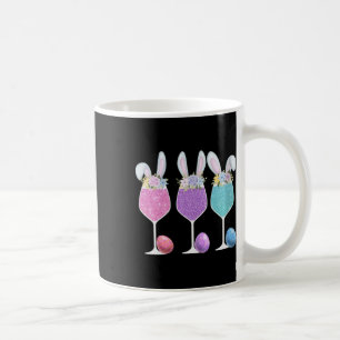 Womens Women's Easter Wine Gles With Bunny Ears An Coffee Mug