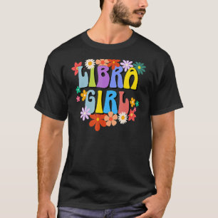 Womens Womens Libra Girl Zodiac Sign Groovy Retro  T-Shirt
