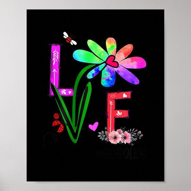 Womens Womens Love Gogo Life Daisy Flower Cute Poster (Front)