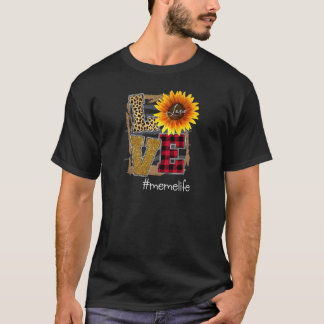 Womens Womens Love Memelife Sunflower Leopard T-Shirt