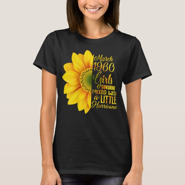 Womens Womens March Girls 1960 T-Shirt Sunflower (Front)