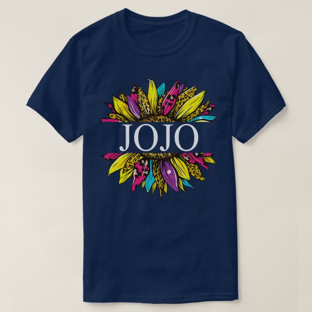Womens Womens Personalised Jojo Sunflower Grandma  T-Shirt (Design Front)