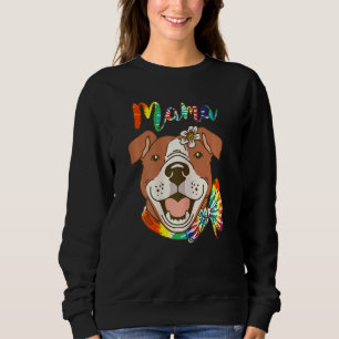 Womens Women's Pitbull Mum Dog Pittie Mama Happy Sweatshirt