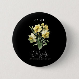 Womens Womens Positive Quote Flower Birthday 6 Cm Round Badge