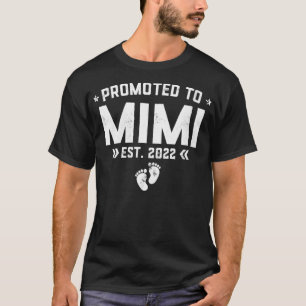 Womens Womens Promoted to Mimi 2022 Retro Mothers  T-Shirt