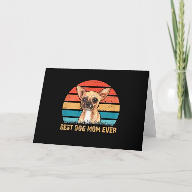 Womens Womens Quote Best Dog Mum Ever Chihuahua Thank You Card (Front)