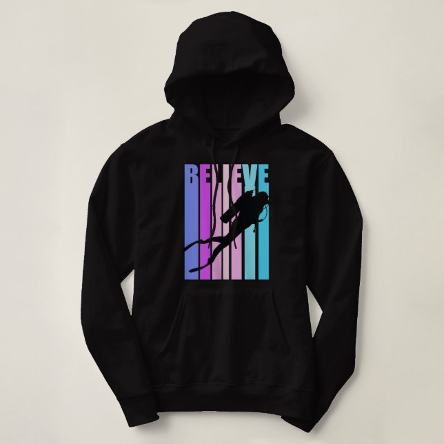 Womens Womens Scuba Diving Diver Dive Deep Sea Div Hoodie (Design Front)