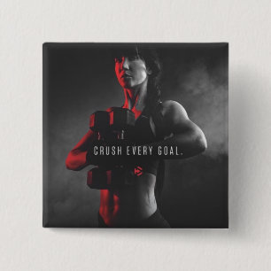 Women's Workout Inspiration - Crush Every Goal 15 Cm Square Badge