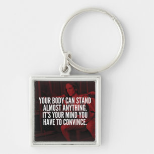 Women's Workout Inspirational Words Key Ring