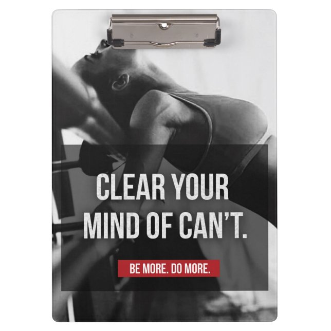 Women's Workout Motivation - Clear Your Mind Clipboard (Front)