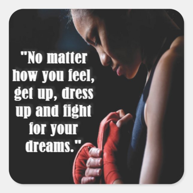 Women's Workout Motivational Square Sticker (Front)