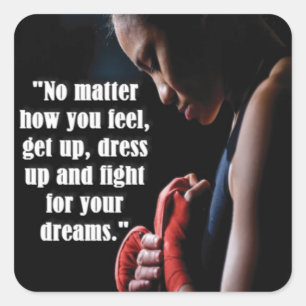 Women's Workout Motivational Square Sticker