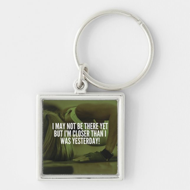 Women's Workout Motivational Words Key Ring (Front)
