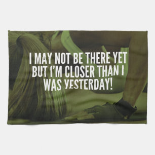 Women's Workout Motivational Words Tea Towel