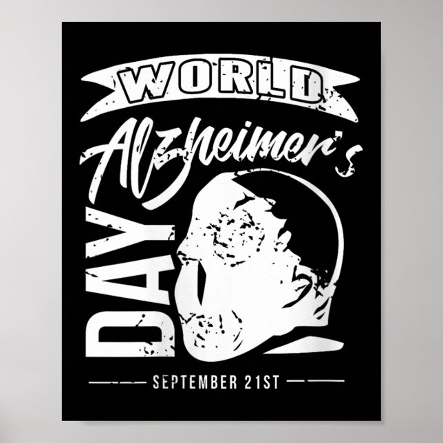 Womens World Heimer's Awareness Day Memory Suprt S Poster (Front)