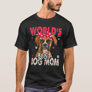Womens World's Best Boxer Dog Mum Funny Mother's D T-Shirt