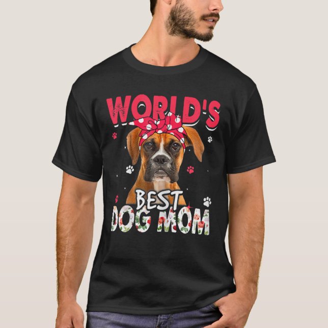 Womens World's Best Boxer Dog Mum Funny Mother's D T-Shirt (Front)