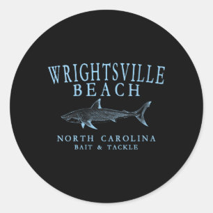 Womens Wrightsville Beach North Carolina Shark Classic Round Sticker