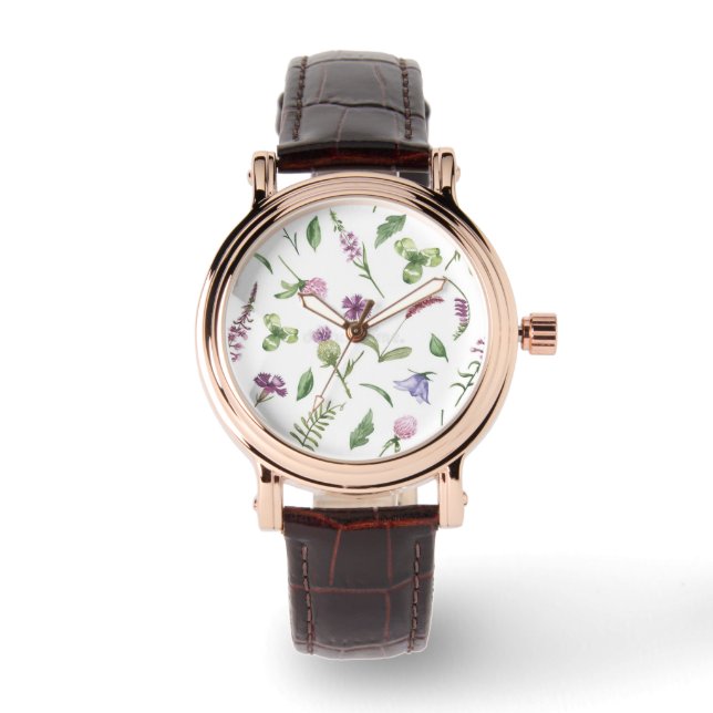 Women's Wrist Watches - Spring Summer Wild Flowers (Front)