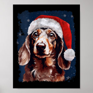 Womens Xmas Dachshund Christmas Poster
