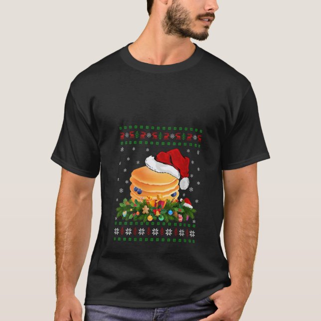 Womens Xmas Decoration Ugly Santa Pancake Christma T-Shirt (Front)