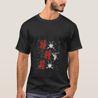 Womens Xmas Lights HO HO HO Deer Hunting Funny Ugl T-Shirt