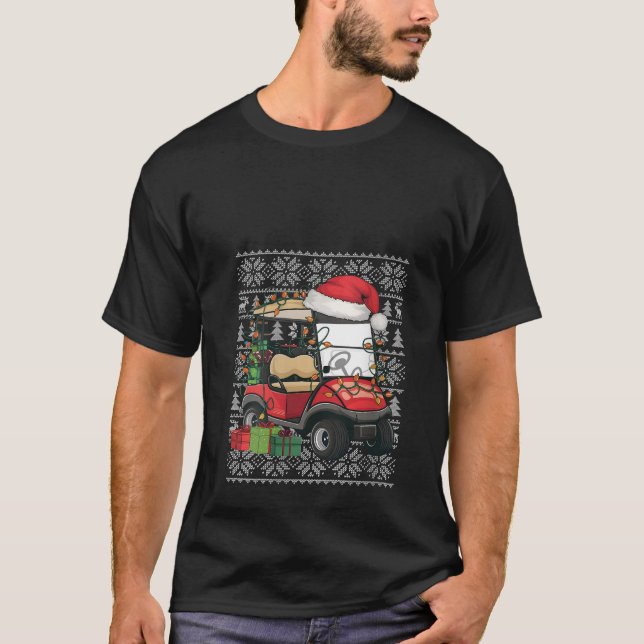Womens Xmas Sweater Style Ugly Santa Hat Golf Cart (Front)