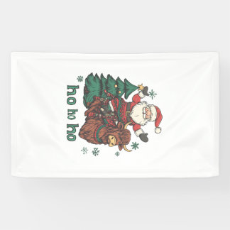 Womens Xmas Tree Lighting Santa Riding Highland Co Banner