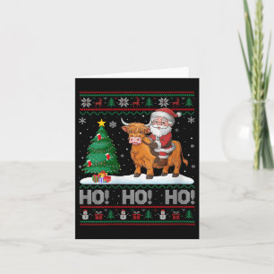 Womens Xmas Tree Lighting Santa Riding Highland Co Card