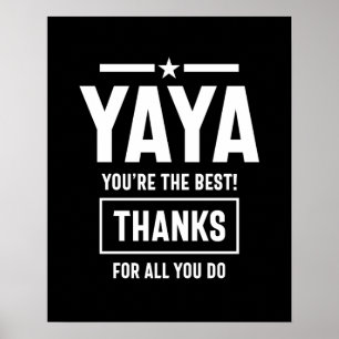 Womens Yaya You're The Best Yia-Yia Gift Poster