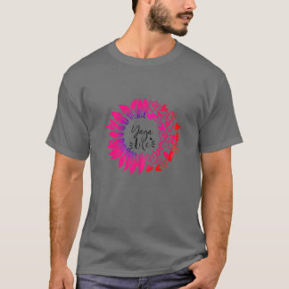Womens Yayalife Flower Heart Valentine's Day T-Shirt