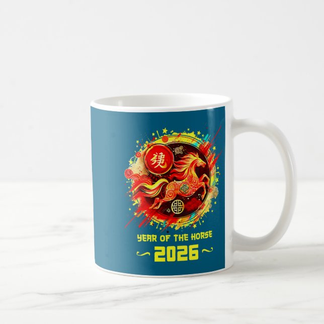 Womens Year Of The Horse 2026 Lunar New Year Chine Coffee Mug (Right)