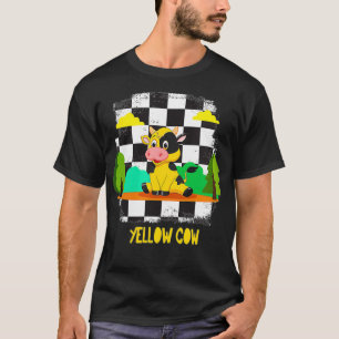 Womens Yellow Cow TV Barn Cow VNeck T-Shirt