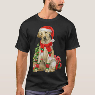 Womens Yellow Lab Labrador Christmas Tree Dog Love T-Shirt