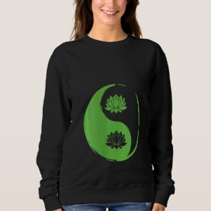 Womens Yin And Yang Nelumbo Balance Nature Flowers Sweatshirt
