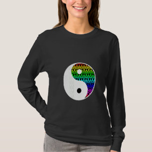 Womens Yin And Yang Peace Symbol Sign Love Balance T-Shirt