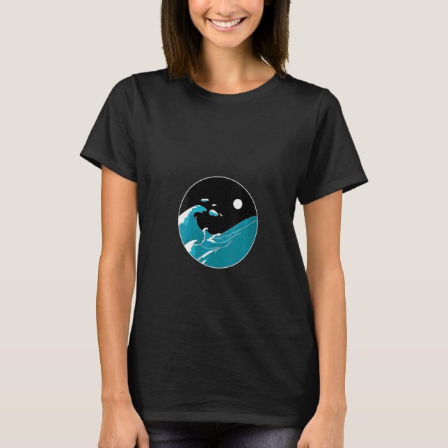 Womens Yin And Yang Water Ocean Sea Life Balance N T-Shirt (Front)