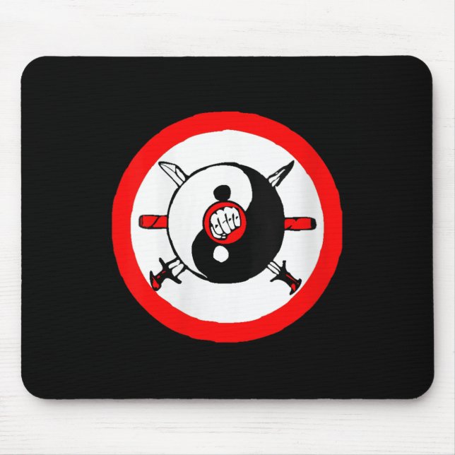 Womens Yin Yang Tai Chi Martial Arts Sword And Fis Mouse Mat (Front)