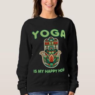 Womens Yoga Is My Happy Hour Vintage Colours Namas Sweatshirt