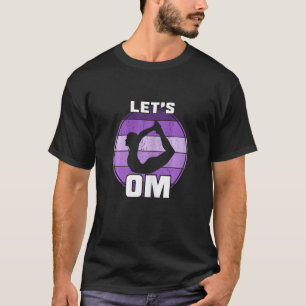 Womens Yoga Outfit With Sunset Lets Om Bow Purple T-Shirt