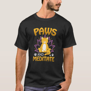 Womens Yoga Paws And Meditate Cat Yogi Namaste T-Shirt