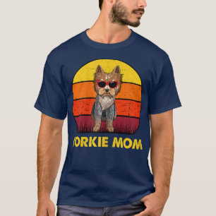 Womens Yorkie Mama Retro Vintage Yorkshire Terrier T-Shirt
