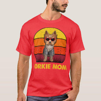 Womens Yorkie Mama Retro Vintage Yorkshire Terrier T-Shirt