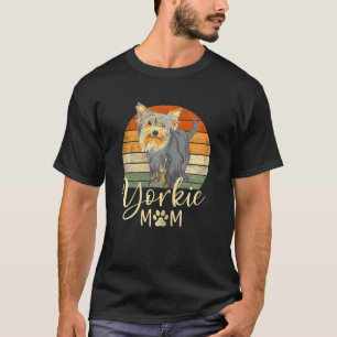 Womens Yorkie Mum Retro Yorkshire Terrier Dog Mam T-Shirt