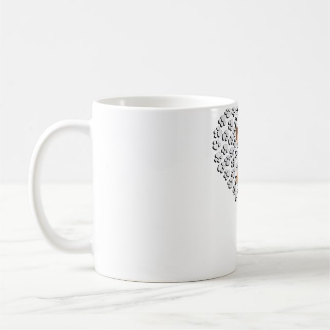 Womens Yorkshire Terrier Lover Dog Paw Design Hear Coffee Mug (Left)