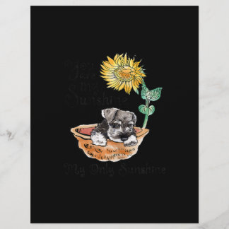 Womens You Are My sunshine Schnauzer Sunflower Custom Letterhead