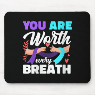 Womens You Are Worth Every Breath Depression Aware Mouse Mat