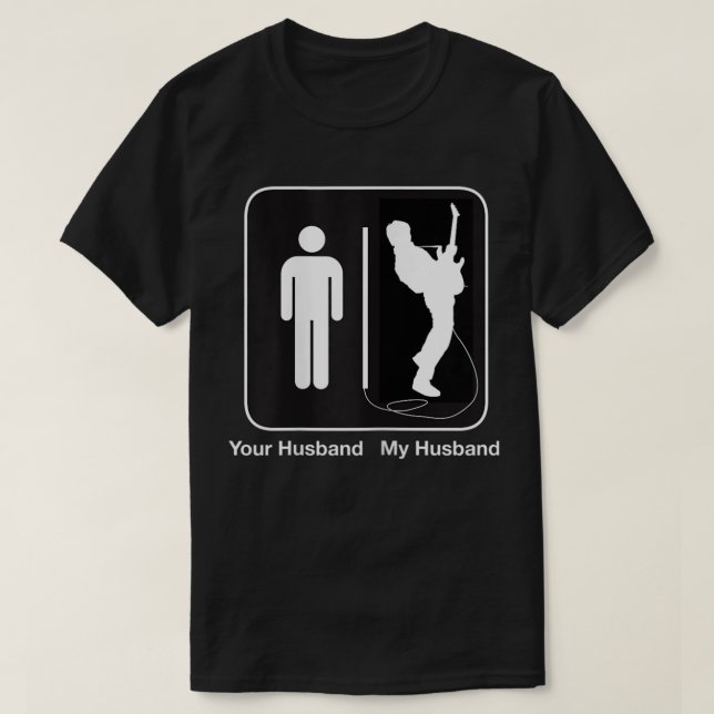 Womens Your Husband My Husband Rockstar Guitar T-Shirt (Design Front)