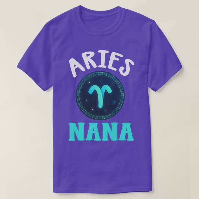Womens Zodiac Sign Aries Nana  Horoscope Astrology T-Shirt (Design Front)