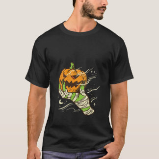 Womens Zombie Hand Pumpkin Jackolantern Retro Vint T-Shirt